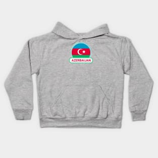 Azerbaijan Country Badge - Azerbaijan Flag Kids Hoodie